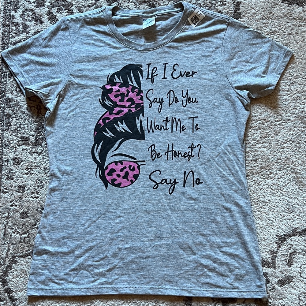 Gray Graphic Women's Top